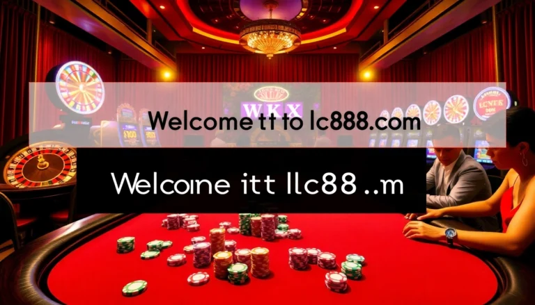 Experience the excitement of lc88 com with players at a vibrant poker table, showcasing high-stakes action in a luxury casino setting.